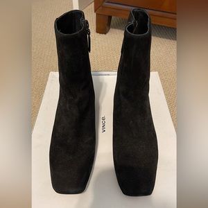 Vince black suede booties